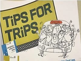 Shell poster with Tips for Trips text
